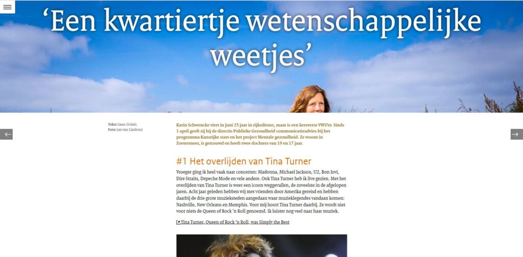 artikel uit het online magazine van VWS